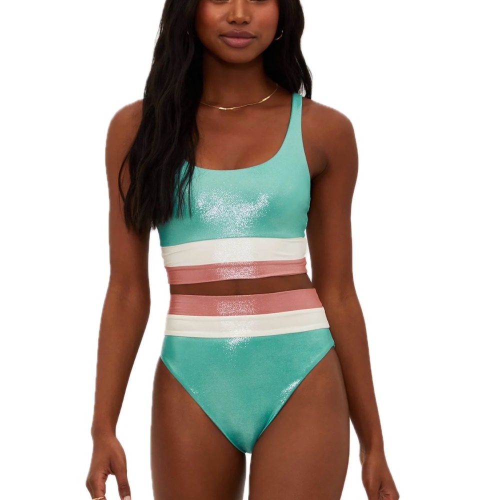 Beach Riot Teal and Pink Bikini